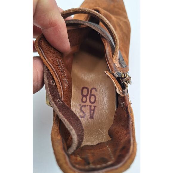 A.S.98 AS 98 Felix Brown Leather Suede Belted Booties Women 6 Excellent Cond. - Picture 12 of 16